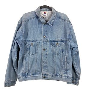 Vintage Pepsi Jean Trucker Jacket Mens Large Nothing Else is a Pepsi Logo 90s